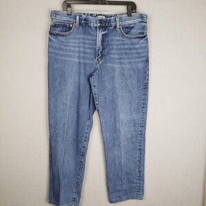 Lands End Mens Size 37x28 Straight Leg Jeans Casual Cotton Denim Basic Everyday